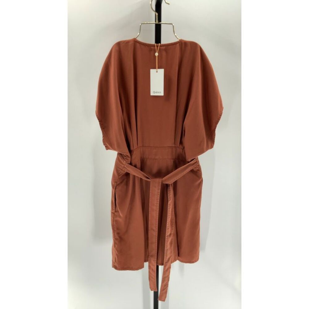 Quince Rust Button-Front Short Dress - Picture 3 of 3